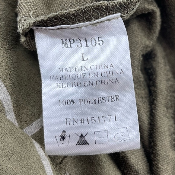 Le Lis Olive Green Plaid Romper, Button Front, Long Sleeves - Picture 10 of 11